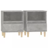 2 db betonszürke éjjeliszekrény 40x35x50 cm
