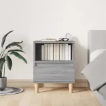 szürke sonoma színű éjjeliszekrény 40x35x50 cm