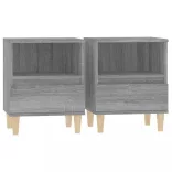 2 db szürke sonoma színű éjjeliszekrény 40x35x50 cm