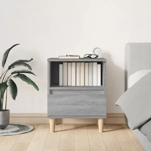 2 db szürke sonoma színű éjjeliszekrény 40x35x50 cm