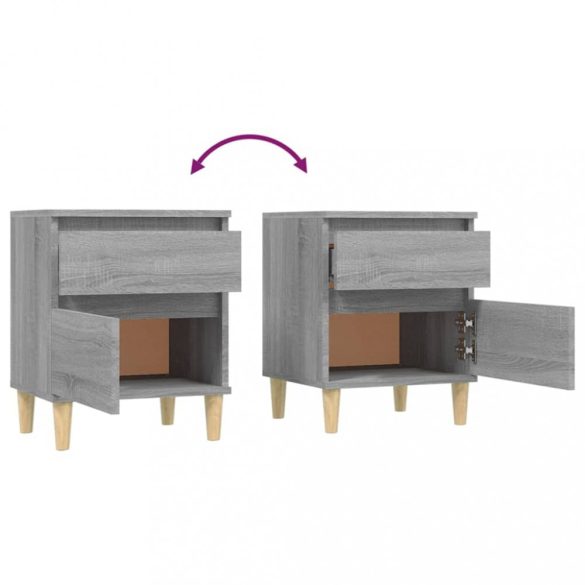 2 db szürke sonoma színű éjjeliszekrény 40x35x50 cm