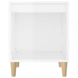 2 db magasfényű fehér éjjeliszekrény 40x35x50 cm