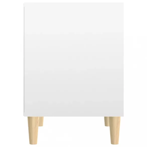 2 db magasfényű fehér éjjeliszekrény 40x35x50 cm