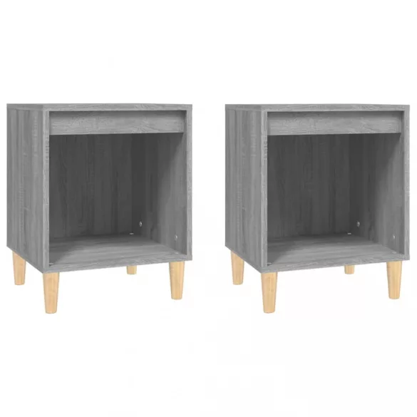 2 db szürke sonoma színű éjjeliszekrény 40x35x50 cm