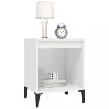 magasfényű fehér éjjeliszekrény 40x35x50 cm