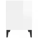 magasfényű fehér éjjeliszekrény 40x35x50 cm