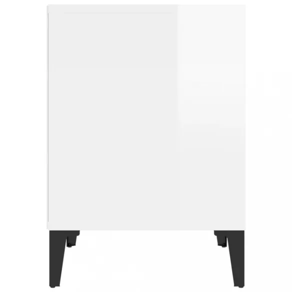 magasfényű fehér éjjeliszekrény 40x35x50 cm