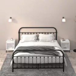 2 db magasfényű fehér éjjeliszekrény 40x35x50 cm