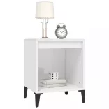 2 db magasfényű fehér éjjeliszekrény 40x35x50 cm