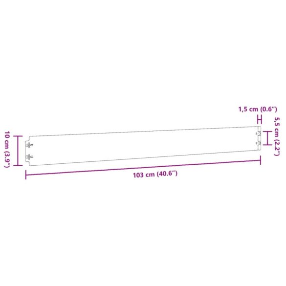 50 db rugalmas corten acél gyepszegély 10 x 103 cm