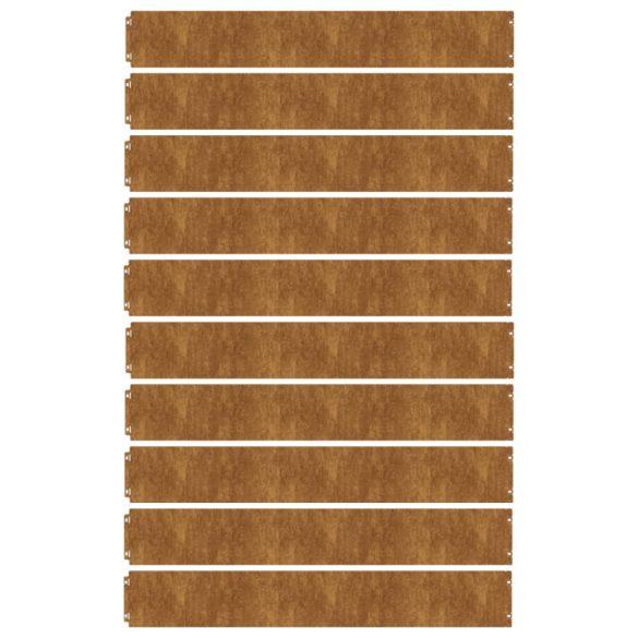 10 db rugalmas corten acél gyepszegély 15 x 103 cm