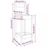2 db tömör fenyőfa bárszék 40 x 41,5 x 112 cm