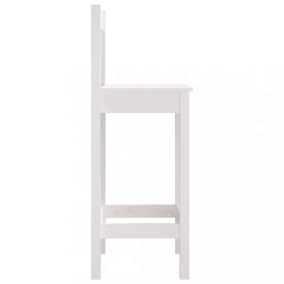 2 db fehér tömör fenyőfa bárszék 40 x 41,5 x 112 cm