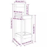 2 db fehér tömör fenyőfa bárszék 40 x 41,5 x 112 cm