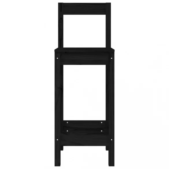 2 db fekete tömör fenyőfa bárszék 40 x 41,5 x 112 cm