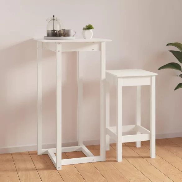 fehér tömör fenyőfa bárasztal 60 x 60 x 110 cm