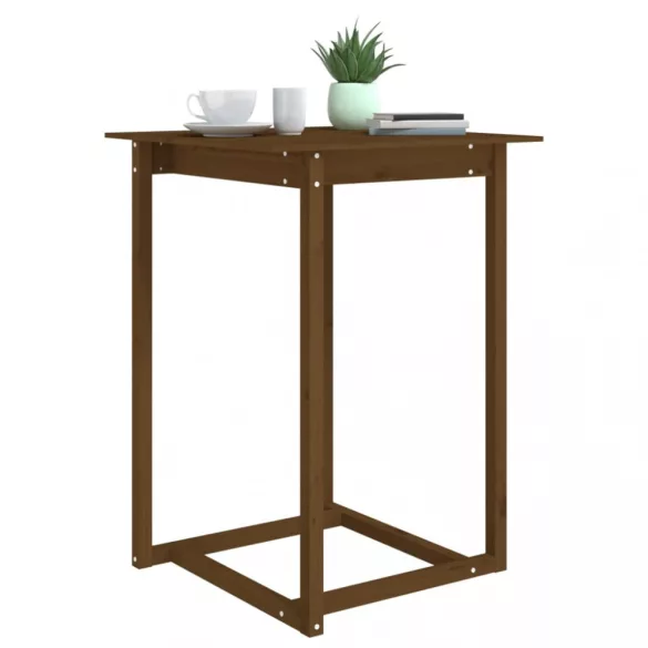 mézbarna tömör fenyőfa bárasztal 80 x 80 x 110 cm