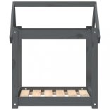 szürke tömör fenyőfa kutyaágy 61x50x70 cm