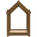 mézbarna tömör fenyőfa kutyaágy 61x50x70 cm