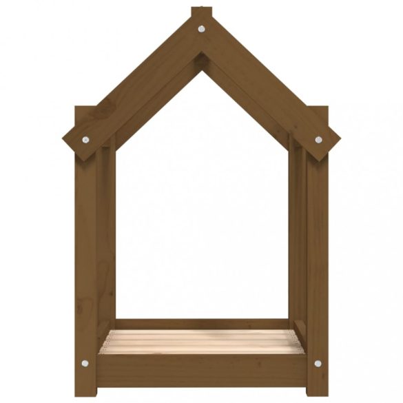 mézbarna tömör fenyőfa kutyaágy 61x50x70 cm