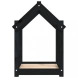 fekete tömör fenyőfa kutyaágy 61x50x70 cm