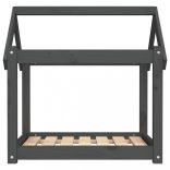 szürke tömör fenyőfa kutyaágy 71x55x70 cm