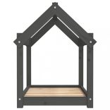 szürke tömör fenyőfa kutyaágy 71x55x70 cm