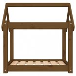 mézbarna tömör fenyőfa kutyaágy 71x55x70 cm