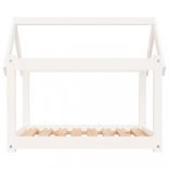 fehér tömör fenyőfa kutyaágy 81x60x70 cm