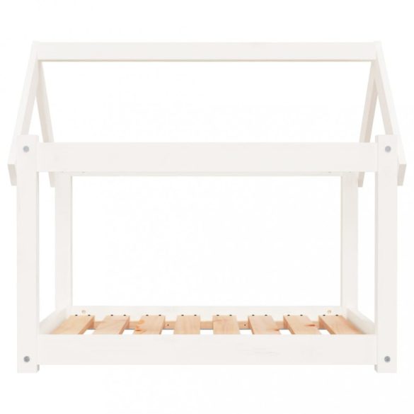 fehér tömör fenyőfa kutyaágy 81x60x70 cm