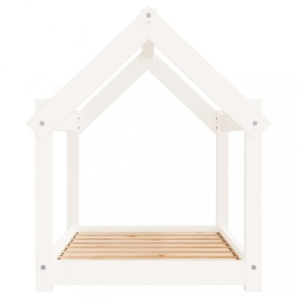 fehér tömör fenyőfa kutyaágy 81x60x70 cm