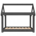 szürke tömör fenyőfa kutyaágy 81 x 60 x 70 cm