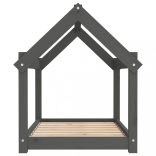 szürke tömör fenyőfa kutyaágy 81 x 60 x 70 cm