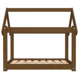 mézbarna tömör fenyőfa kutyaágy 81x60x70 cm