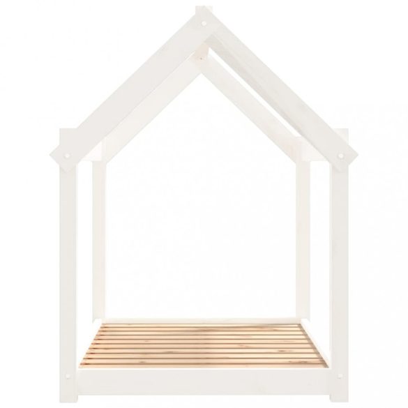 fehér tömör fenyőfa kutyaágy 101x70x90 cm