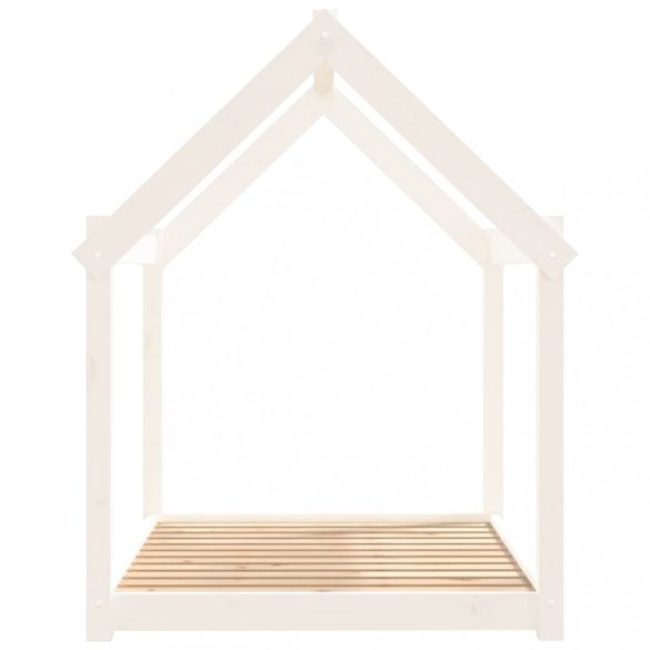 fehér tömör fenyőfa kutyaágy 111x80x100 cm