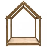 mézbarna tömör fenyőfa kutyaágy 111x80x100 cm