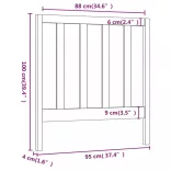 mézbarna tömör fenyőfa ágyfejtámla 95 x 4 x 100 cm
