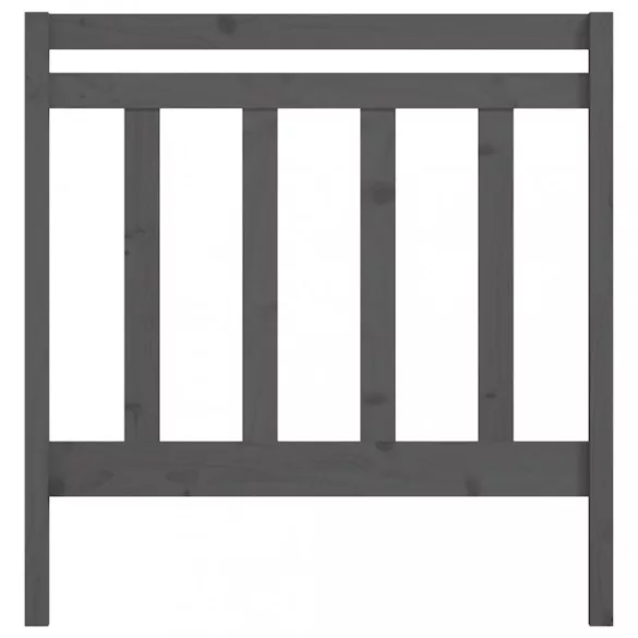 szürke tömör fenyőfa ágy fejtámla 95 x 4 x 100 cm