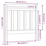 mézbarna tömör fenyőfa ágyfejtámla 95 x 4 x 100 cm