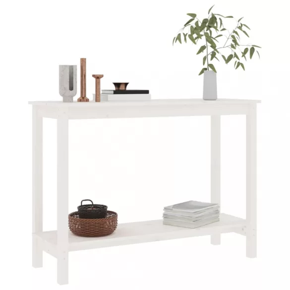 fehér tömör fenyőfa tálalóasztal 110 x 40 x 80 cm