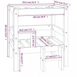 fehér tömör fenyőfa kutyaágy 55,5 x 53,5 x 60 cm