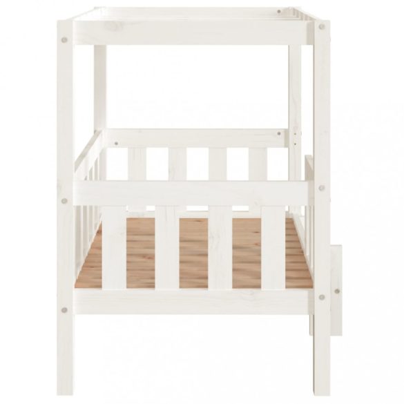 fehér tömör fenyőfa kutyaágy 95,5x73,5x90 cm