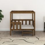 mézbarna tömör fenyőfa kutyaágy 95,5x73,5x90 cm