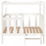 fehér tömör fenyőfa kutyaágy 105,5x83,5x100 cm