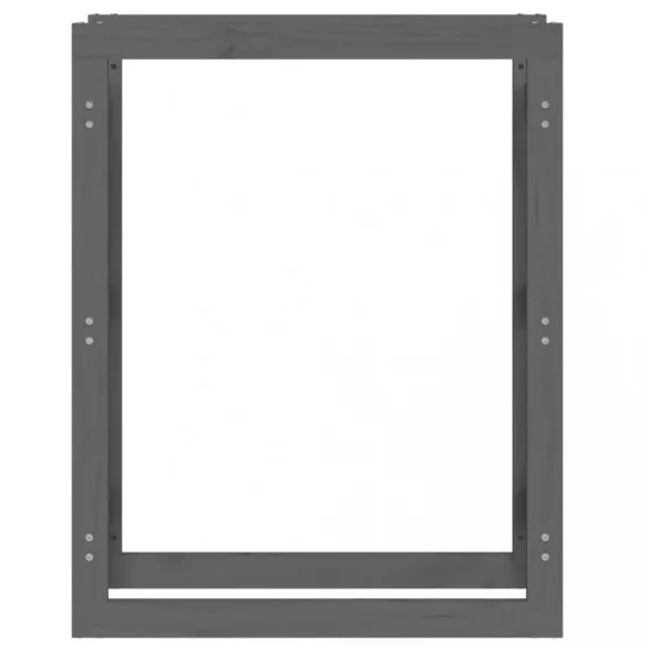 szürke tömör fenyőfa tűzifatartó állvány 80 x 25 x 100 cm