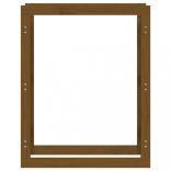 mézbarna tömör fenyőfa tűzifatartó állvány 80x25x100 cm