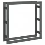 szürke tömör fenyőfa tűzifatartó állvány 100x25x100 cm