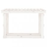 fehér tömör fenyőfa tűzifatartó állvány 108x64,5x77 cm