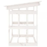 fehér tömör fenyőfa tűzifatartó állvány 108x64,5x77 cm